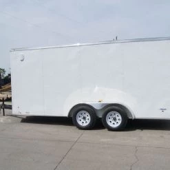 7x16 White V-Nose Enclosed Trailer with Elect Pkg (2) 3500lb Axle -Cheap Trailers Store dsc08330 1 1