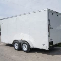 7x16 White V-Nose Enclosed Trailer with Elect Pkg (2) 3500lb Axle -Cheap Trailers Store dsc08331 1 1
