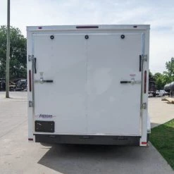 7x16 White V-Nose Enclosed Trailer with Elect Pkg (2) 3500lb Axle -Cheap Trailers Store dsc08332 1 1