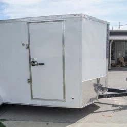 7x16 White V-Nose Enclosed Trailer with Elect Pkg (2) 3500lb Axle -Cheap Trailers Store dsc08335 1 1
