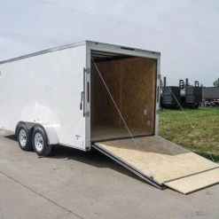 7x16 White V-Nose Enclosed Trailer with Elect Pkg (2) 3500lb Axle -Cheap Trailers Store dsc08341 1 1