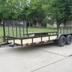 7 X 18 Tandem Axle Dovetail Utility Trailer with Side Gate