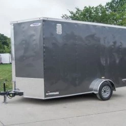 7x12 Charcoal V-Nose Custom Enclosed Trailer 3500lb Axle with Brake -Cheap Trailers Store dsc08736 1
