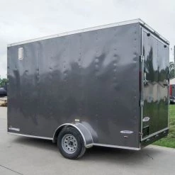 7x12 Charcoal V-Nose Custom Enclosed Trailer 3500lb Axle with Brake -Cheap Trailers Store dsc08737 1