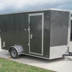 7x12 Charcoal V-Nose Custom Enclosed Trailer 3500lb Axle with Brake