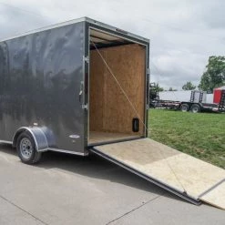 7x12 Charcoal V-Nose Custom Enclosed Trailer 3500lb Axle with Brake -Cheap Trailers Store dsc08746 1 1