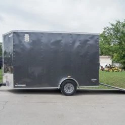 7x12 Charcoal V-Nose Custom Enclosed Trailer 3500lb Axle with Brake -Cheap Trailers Store dsc08748 1 1