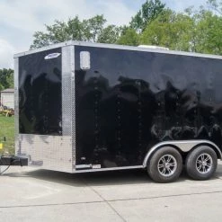 8.5x12 Black V-Nose Enclosed Trailer with Elect Pkg (2) 3500lb Axles