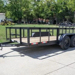 6.4x14 Utility Trailer with 2ft Side Railing (2) 3500lb Axles