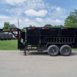 7x12 Gooseneck Hydraulic Dump Trailer with 4ft Side (2) 6K Axles -Cheap Trailers Store dsc09287 4 1