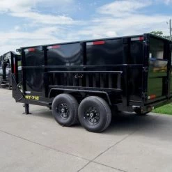 7x12 Gooseneck Hydraulic Dump Trailer with 4ft Side (2) 6K Axles -Cheap Trailers Store dsc09288 4 1