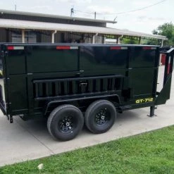 7x12 Gooseneck Hydraulic Dump Trailer with 4ft Side (2) 6K Axles -Cheap Trailers Store dsc09291 2 1