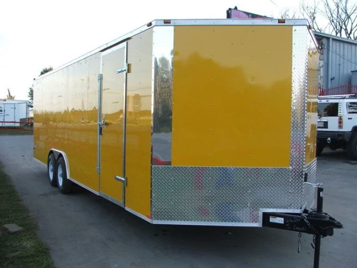Enclosed Trailer 8.5'x24' Yellow - Mower Motorcycle Car Truck Hauler 4 Enclosed Trailer 8.5'x24' Yellow - Mower Motorcycle Car Truck Hauler - Image 2