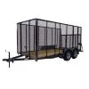6.4' X 14' Tandem Axle Straight Utility Trailer - Mesh 6' Sides -Cheap Trailers Store edited 6.4x14mesh6ft profile 1