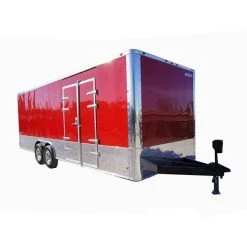 Enclosed Trailer 8.5' x 24' Red Equipment Hauler (2) 7,000 lb Axles