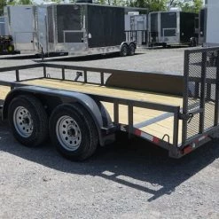 6.4x14 Grey Dovetail Utility Trailer (2) 3,500 lb Axles -Cheap Trailers Store grey6x14tan5 1