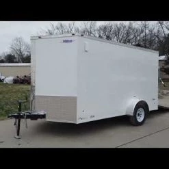 Enclosed Trailer 7'x12' Single Axle 3500lbs V-Nose W/ Ramp -Cheap Trailers Store hqdefault 28 15 1