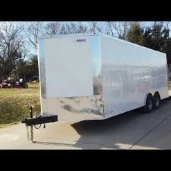 Enclosed Trailer 8.5' x 20' White - Cargo Hauler Car Motorcycle -Cheap Trailers Store hqdefault 28 17 1