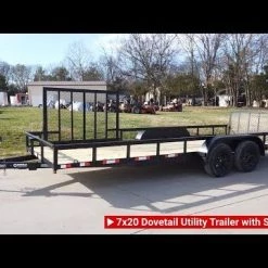 7' X 20' Tandem Axle Dovetail Utility Trailer with Side Gate -Cheap Trailers Store hqdefault 28 3 1