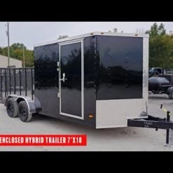 Enclosed Utility Hybrid Trailer 7'x18' with Side Door- Lawn Mower Equipment Hauler -Cheap Trailers Store hqdefault 31 17 1