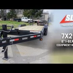 7x20 Equipment Trailer 8" I-Beam (2) 7K Axles Standup Ramps -Cheap Trailers Store hqdefault 31 6 1