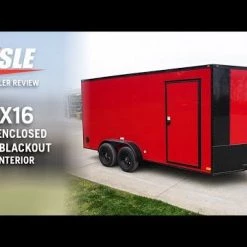 7x16 Enclosed Trailer Red V-Nose Blackout Pkg Tandem Axle -Cheap Trailers Store hqdefault 33 5 1