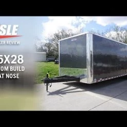 8.5x28 Custom Charcoal Flat Nose Enclosed Trailer (2) 5200 Axles -Cheap Trailers Store hqdefault 33 7 2