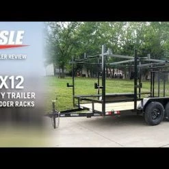 7x12 Straight Deck Utility Trailer (2) 3500lb Axle with 4ft Ladder Racks -Cheap Trailers Store hqdefault 63 44 1