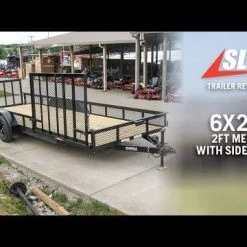 6.4x20-2ft Mesh Utility Trailer with Side Gate (2) 3,500lb Axles -Cheap Trailers Store hqdefault 63 46 1