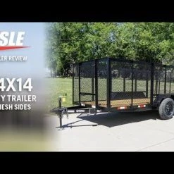 6.4x16 Utility Trailer Straight Deck with 4ft Mesh Sides Tandem Axle -Cheap Trailers Store hqdefault 63 51 1