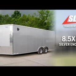 8.5x20 Silver Enclosed Trailer V-Nose (2) 5,200lb Axles -Cheap Trailers Store hqdefault 63 55 1
