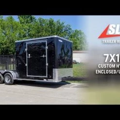 7x18 Hybrid Flat-Nose Enclosed Trailer with 4ft Mesh Deck -Cheap Trailers Store hqdefault 63 61 1