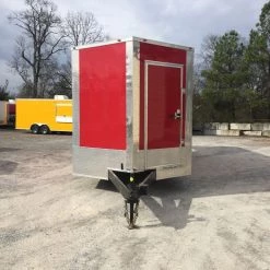 8.5' x 28' Victory Red Porch Style Enclosed Trailer -Cheap Trailers Store img 0098 2 1