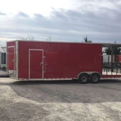 8.5' x 28' Victory Red Porch Style Enclosed Trailer