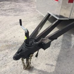 8.5' x 28' Victory Red Porch Style Enclosed Trailer -Cheap Trailers Store img 0108 1