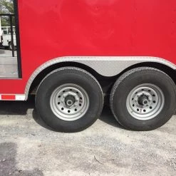 8.5' x 28' Victory Red Porch Style Enclosed Trailer -Cheap Trailers Store img 0110 1