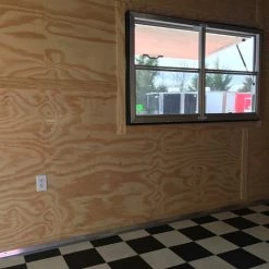 8.5' x 28' Victory Red Porch Style Enclosed Trailer -Cheap Trailers Store img 0115 1
