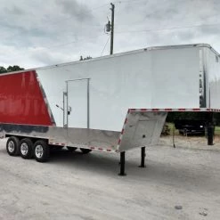 Enclosed Trailer 8.5' X 30' Red and White Custom Event -Cheap Trailers Store img 20180516 132209664 hdr 1