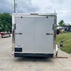 7x14 Enclosed V-Nose Trailer Silver with Ladder Racks (2) 3,500lb Axles -Cheap Trailers Store img 7971 1