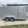 7x14 Enclosed V-Nose Trailer Silver with Ladder Racks (2) 3,500lb Axles -Cheap Trailers Store img 7973 1