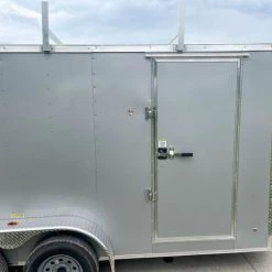 7x14 Enclosed V-Nose Trailer Silver with Ladder Racks (2) 3,500lb Axles -Cheap Trailers Store img 7980 1