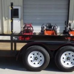 Utility Trailer 6.4x16 Dove Tail Double Axle Includes Gate and Trimmer Racks -Cheap Trailers Store p1000468 2