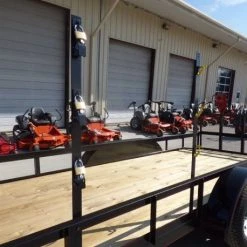 Utility Trailer 6.4x16 Dove Tail Double Axle Includes Gate and Trimmer Racks -Cheap Trailers Store p1000469 2