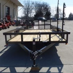 Utility Trailer 6.4x16 Dove Tail Double Axle Includes Gate and Trimmer Racks -Cheap Trailers Store p1000471 2