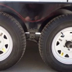 Utility Trailer 6.4x16 Dove Tail Double Axle Includes Gate and Trimmer Racks -Cheap Trailers Store p1000474 2