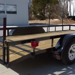 Utility Trailer 6.4x16 Dove Tail Double Axle Includes Gate and Trimmer Racks -Cheap Trailers Store p1000475 2