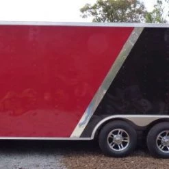 Enclosed Trailer 8.5'x24' Red & Black Equipment Hauler -Cheap Trailers Store p1190042