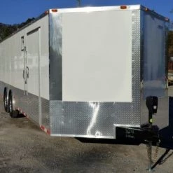 Enclosed Trailer 8.5' x 28' White Motorcycle Car Event Trailer -Cheap Trailers Store p1190058 1