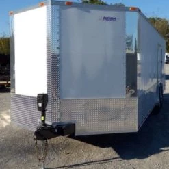 Enclosed Trailer 8.5' x 28' White Motorcycle Car Event Trailer -Cheap Trailers Store p1190059 1