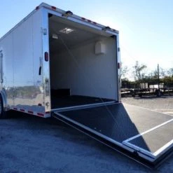 Enclosed Trailer 8.5' x 28' White Motorcycle Car Event Trailer -Cheap Trailers Store p1190074 1